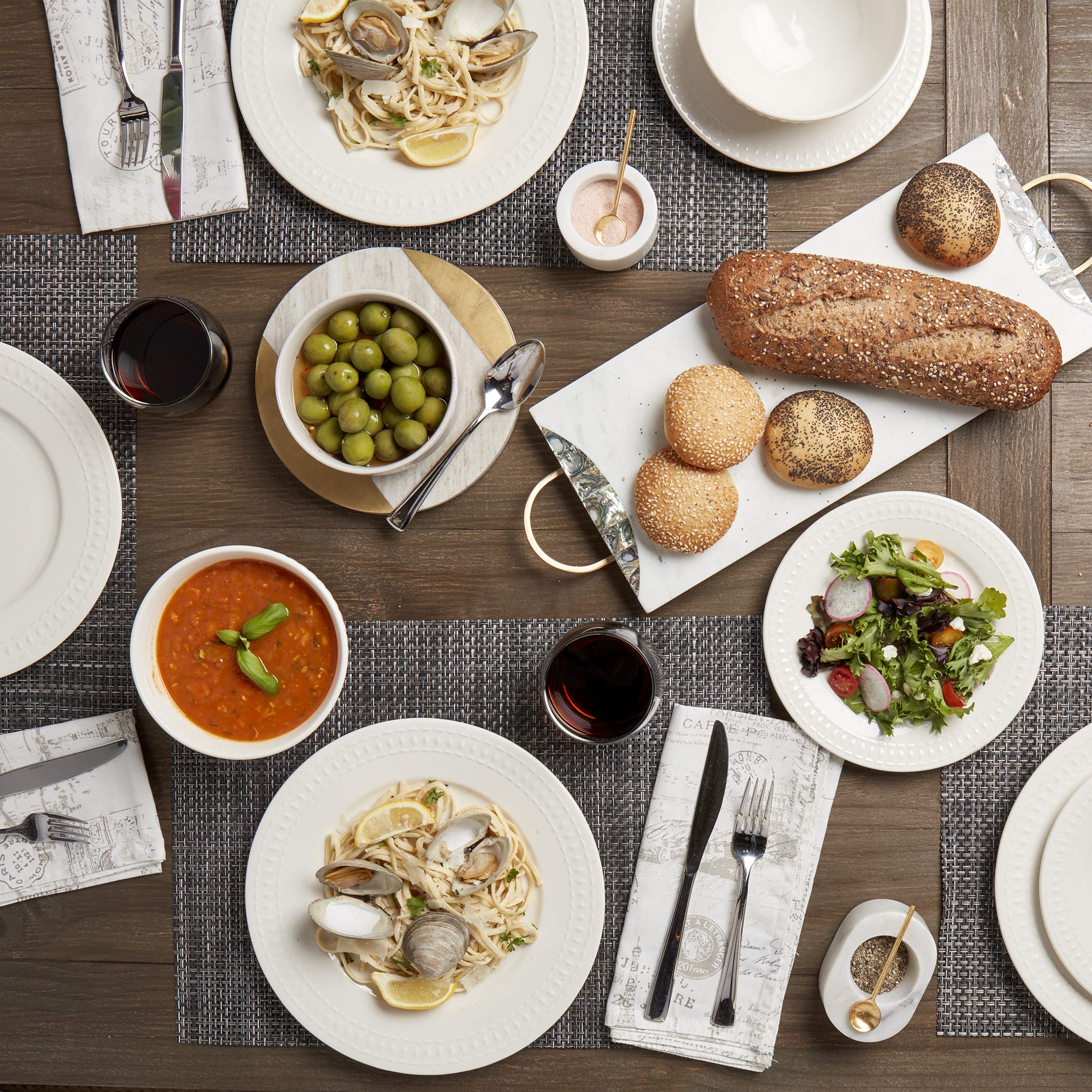 TTU bloom salad plate stack demonstrating compact storage and coordinated set benefit