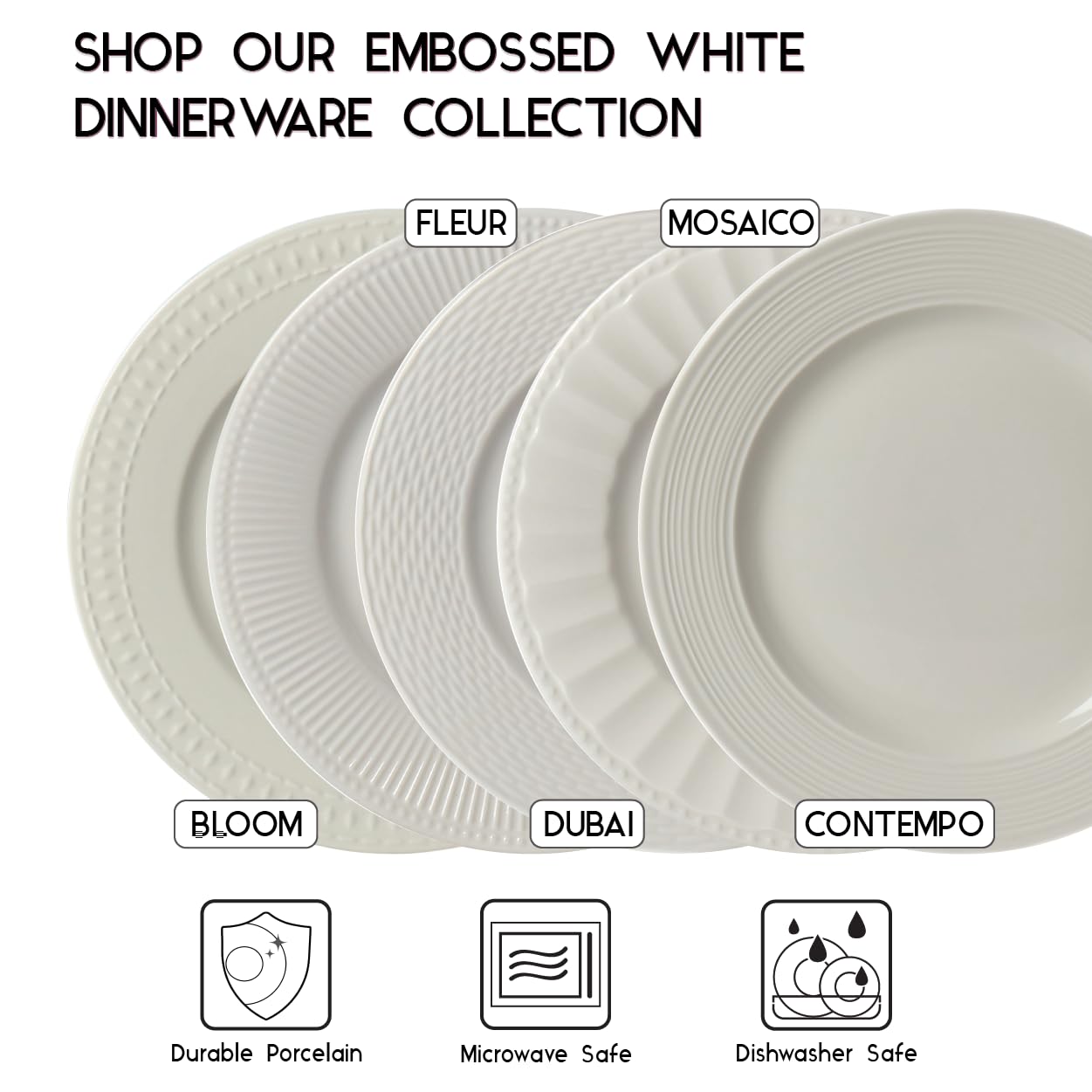 TTU bloom texture embossed closeup revealing subtle pattern that elevates table look