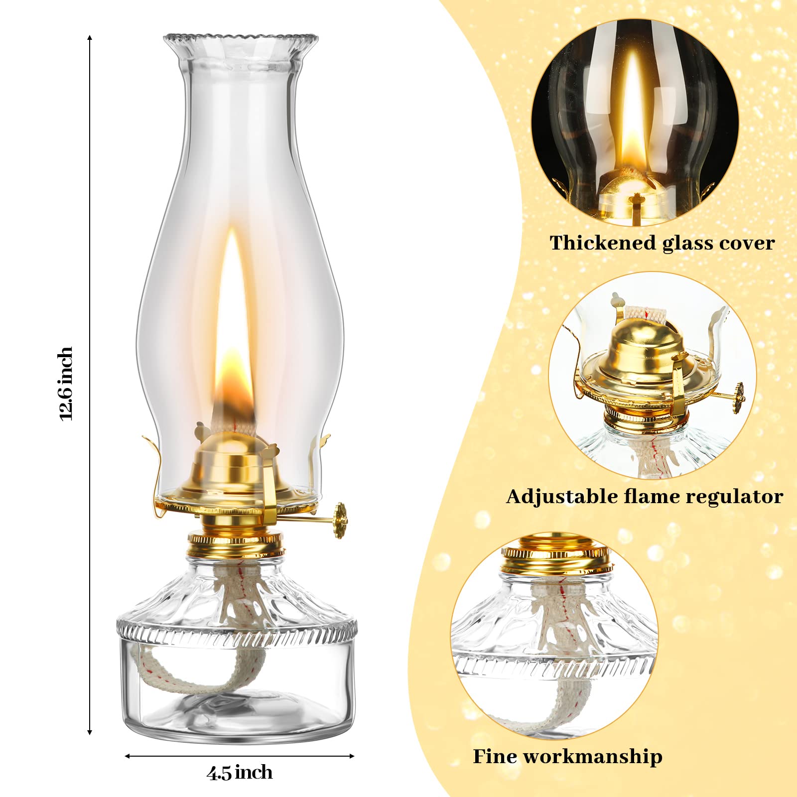 Tuanse close-up of thickened chimney glass highlighting heat resistance and clear illumination
