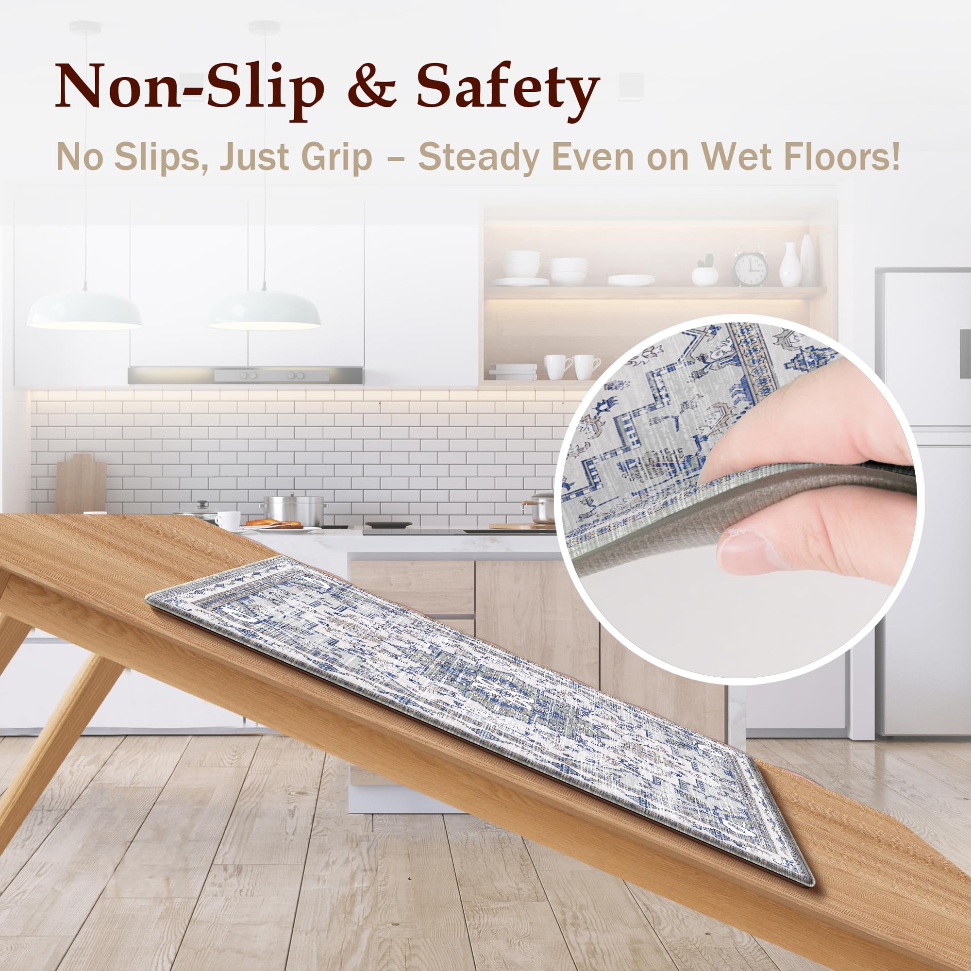 tubeamin textured non-slip backing detail demonstrating secure floor grip