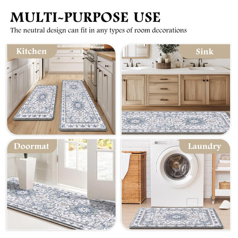tubeamin rug set styled in modern farmhouse kitchen for decorative appeal