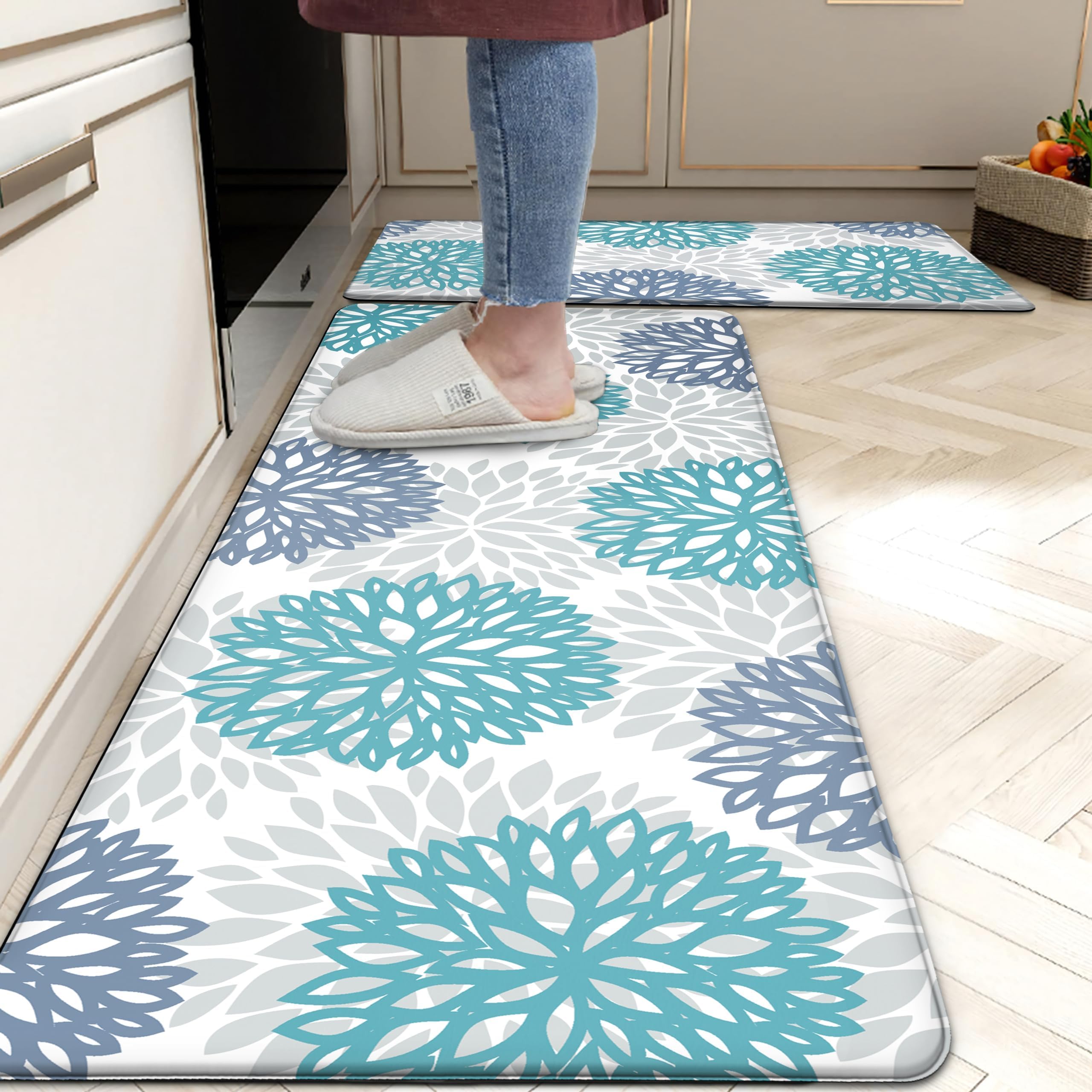 tubeamin front view of teal mats showing full set and design for easy selection