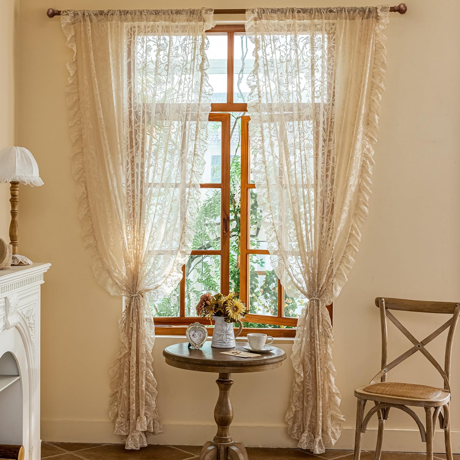 TUDECO bedroom view with layered panels offering romantic aesthetic
