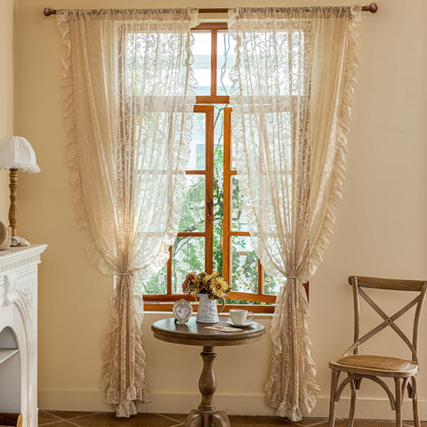 TUDECO bedroom view with layered panels offering romantic aesthetic