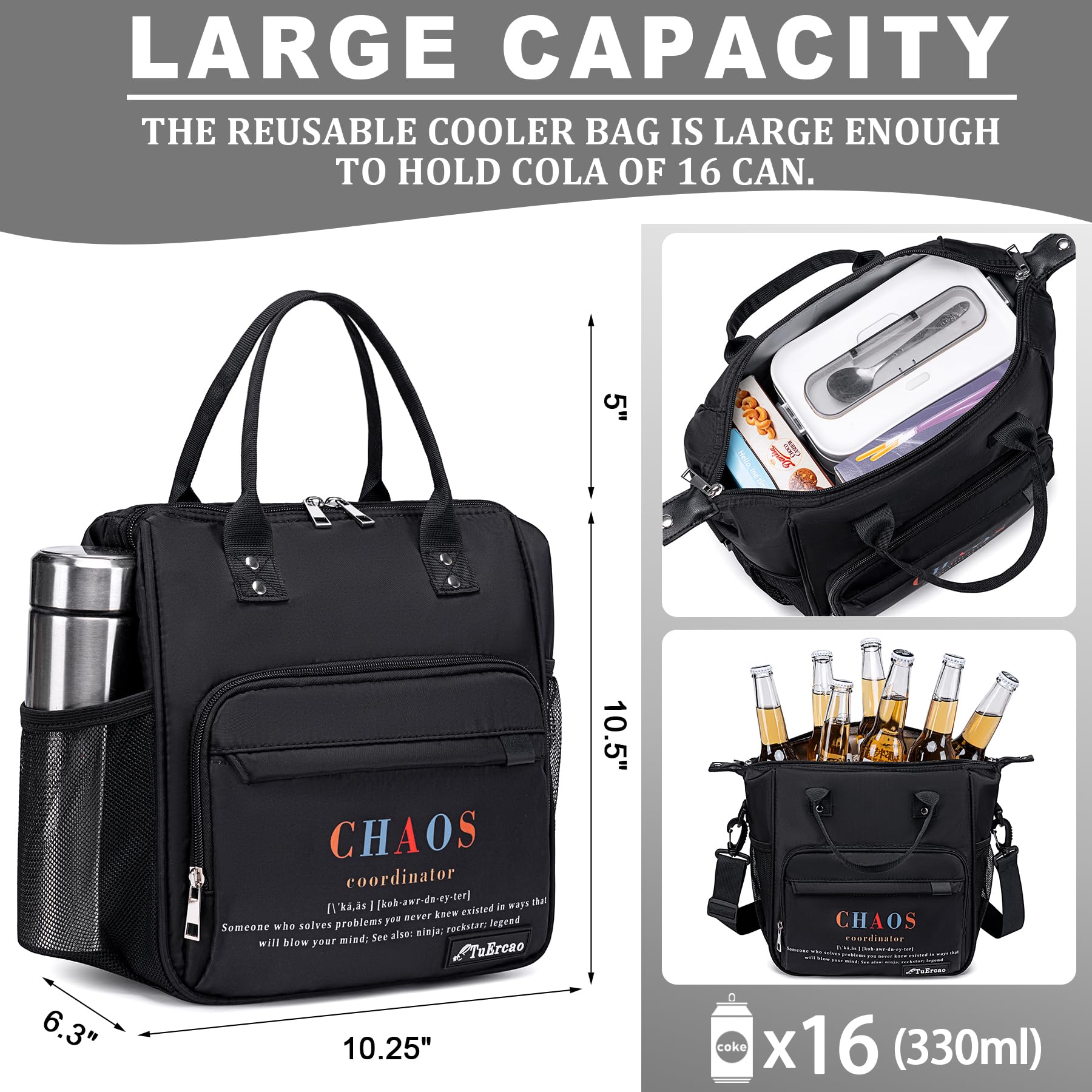TuErCao lunch bag on office desk showing convenient in-work use