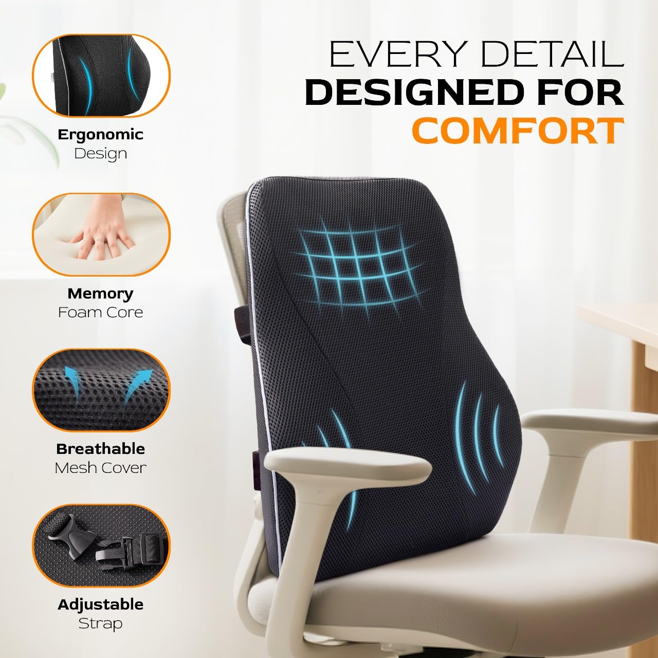 TULARIS placed on car seat reducing fatigue on long drives