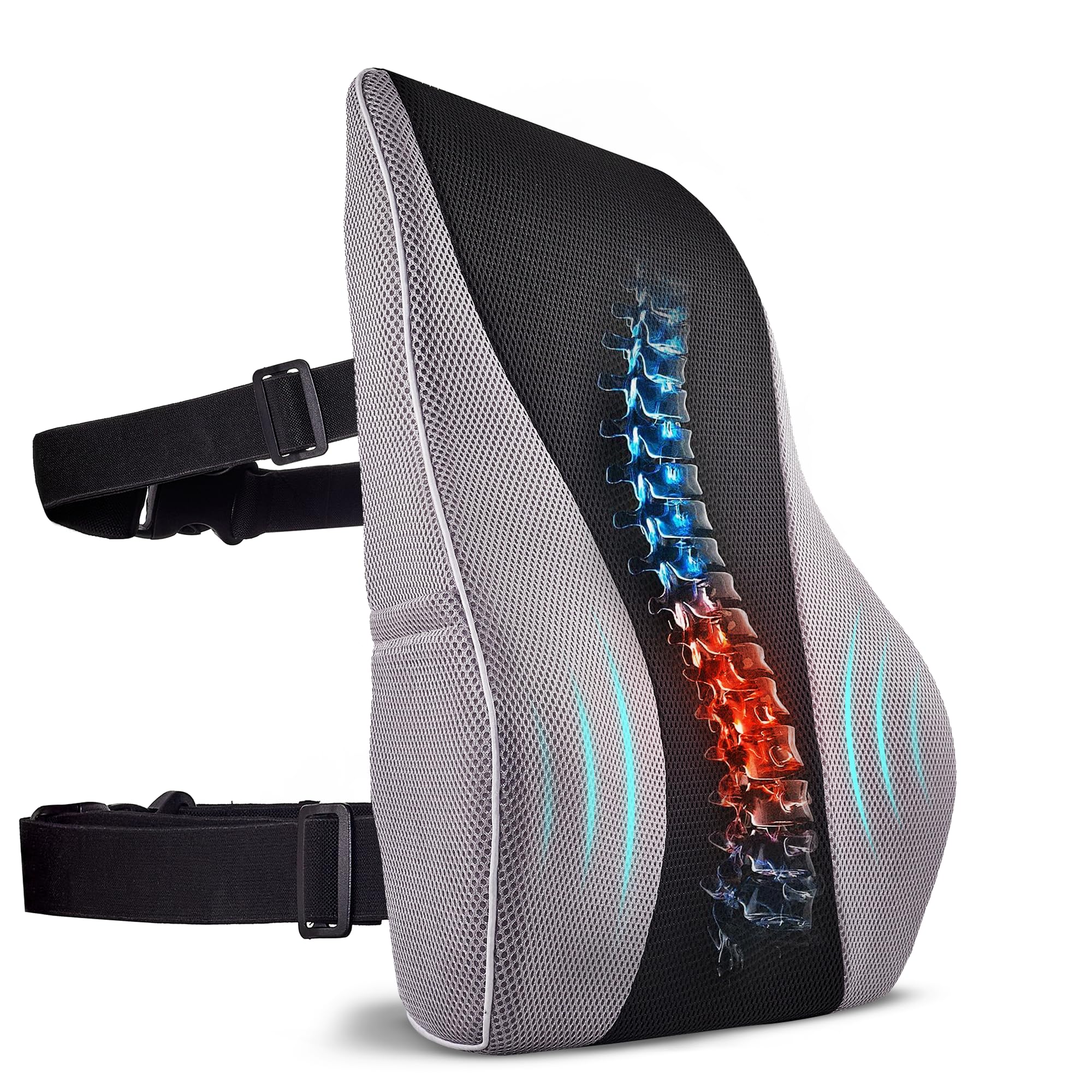TULARIS front view showing firm ergonomic lumbar shape and reliable support