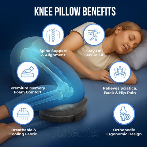 TULARIS pillow strapped on side sleeper providing stable support