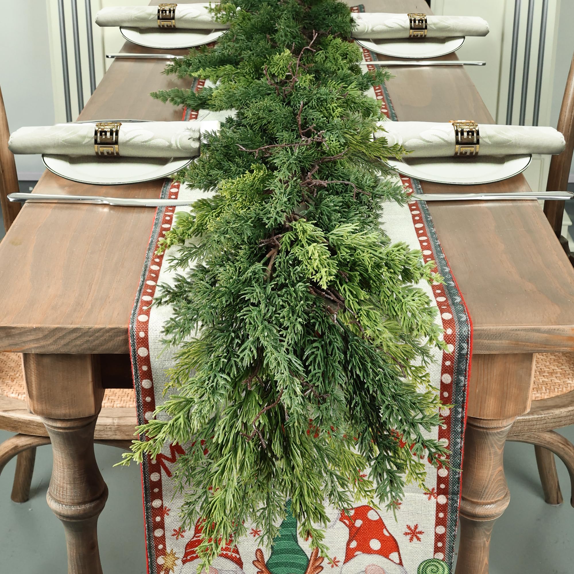 Tulvend garland front display showing full nine-foot coverage and festive benefit