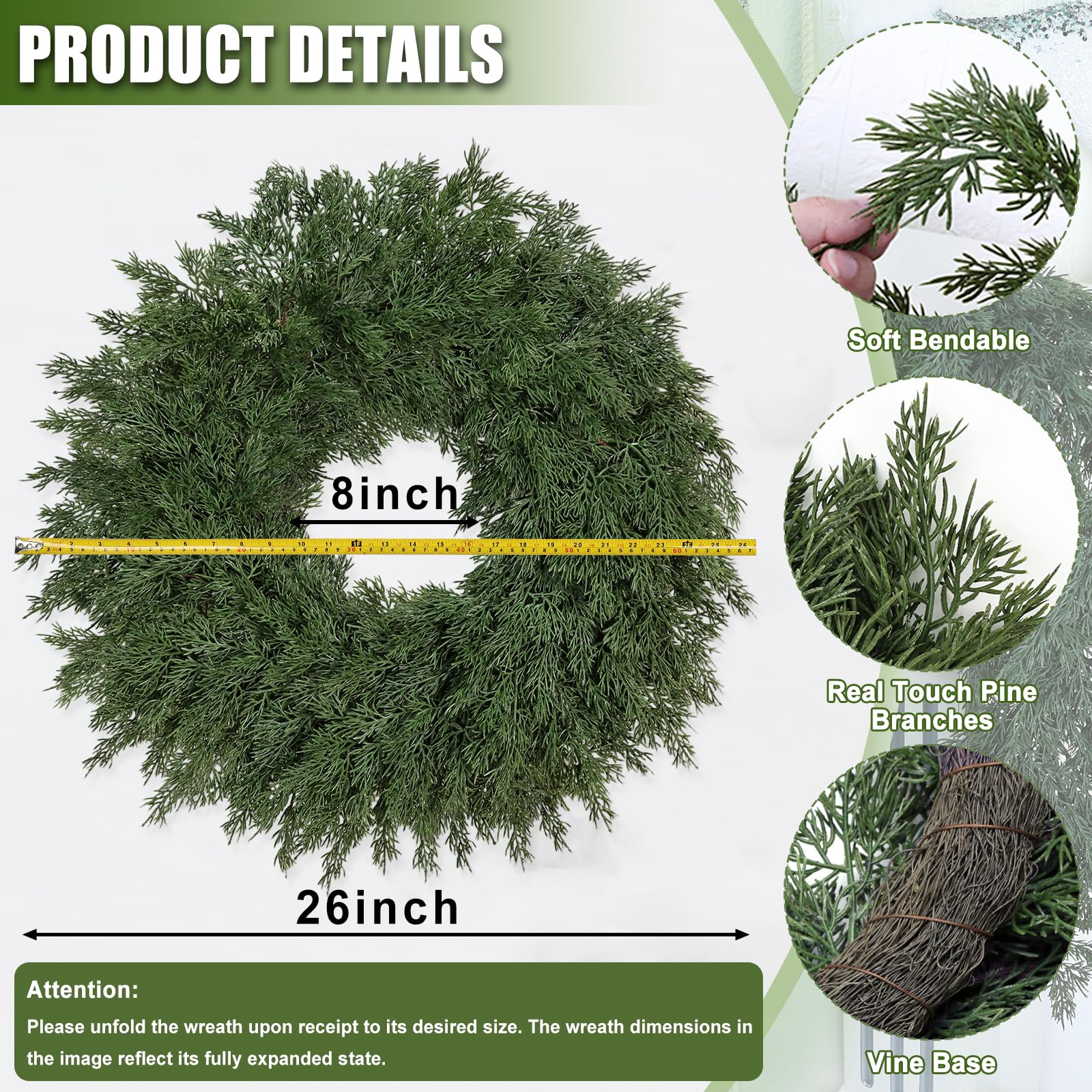 Tulvend close-up showing realistic real-touch needle texture benefit