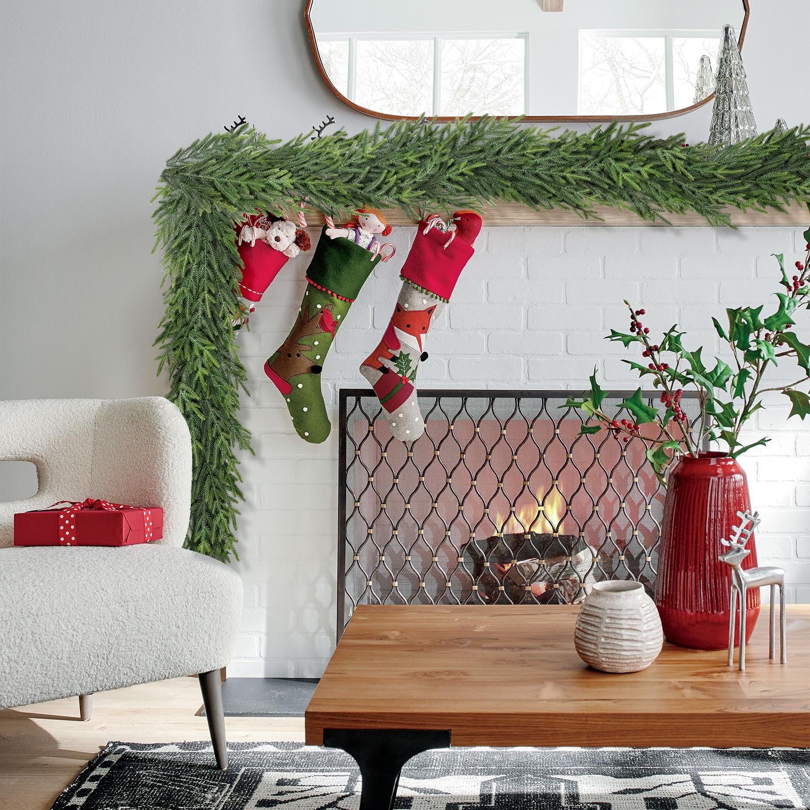 Tulvend garland coiled in storage box preserving shape and color