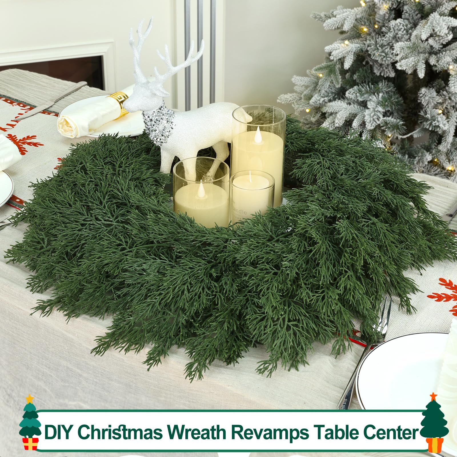 Tulvend wreath next to door showing 26-inch size and scale benefit