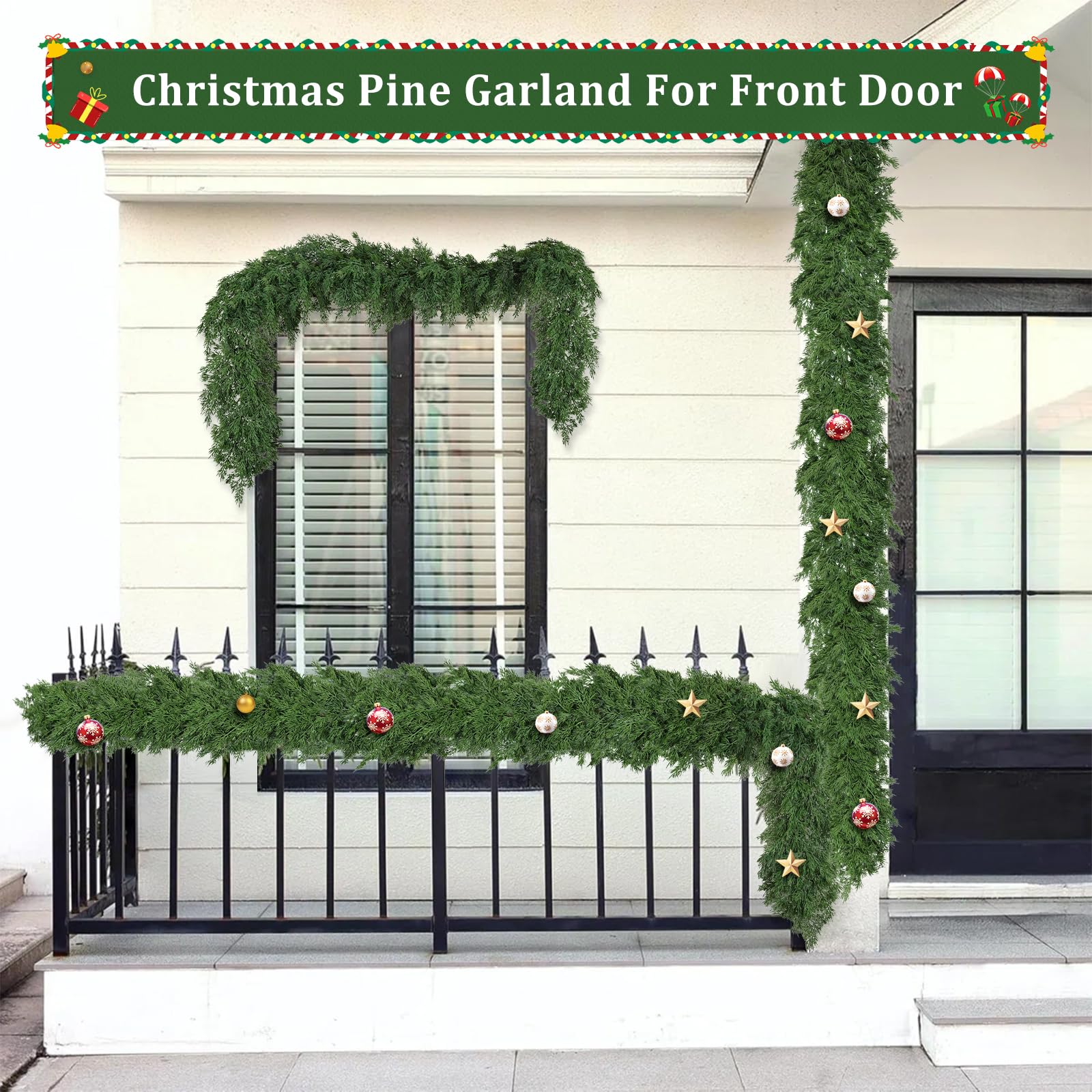 Tulvend garland wrapped around banister providing instant charm