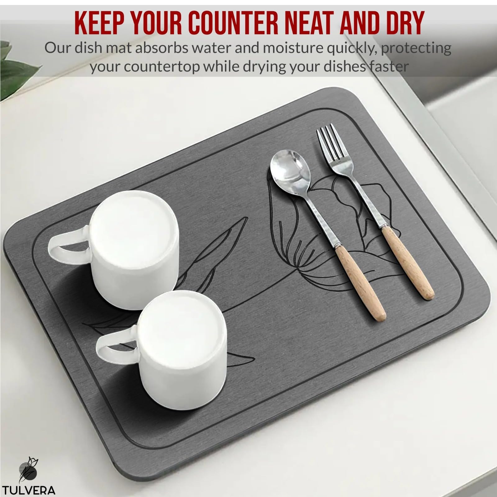 Tulvera mat supporting a hot pot showing heat resistance and countertop protection