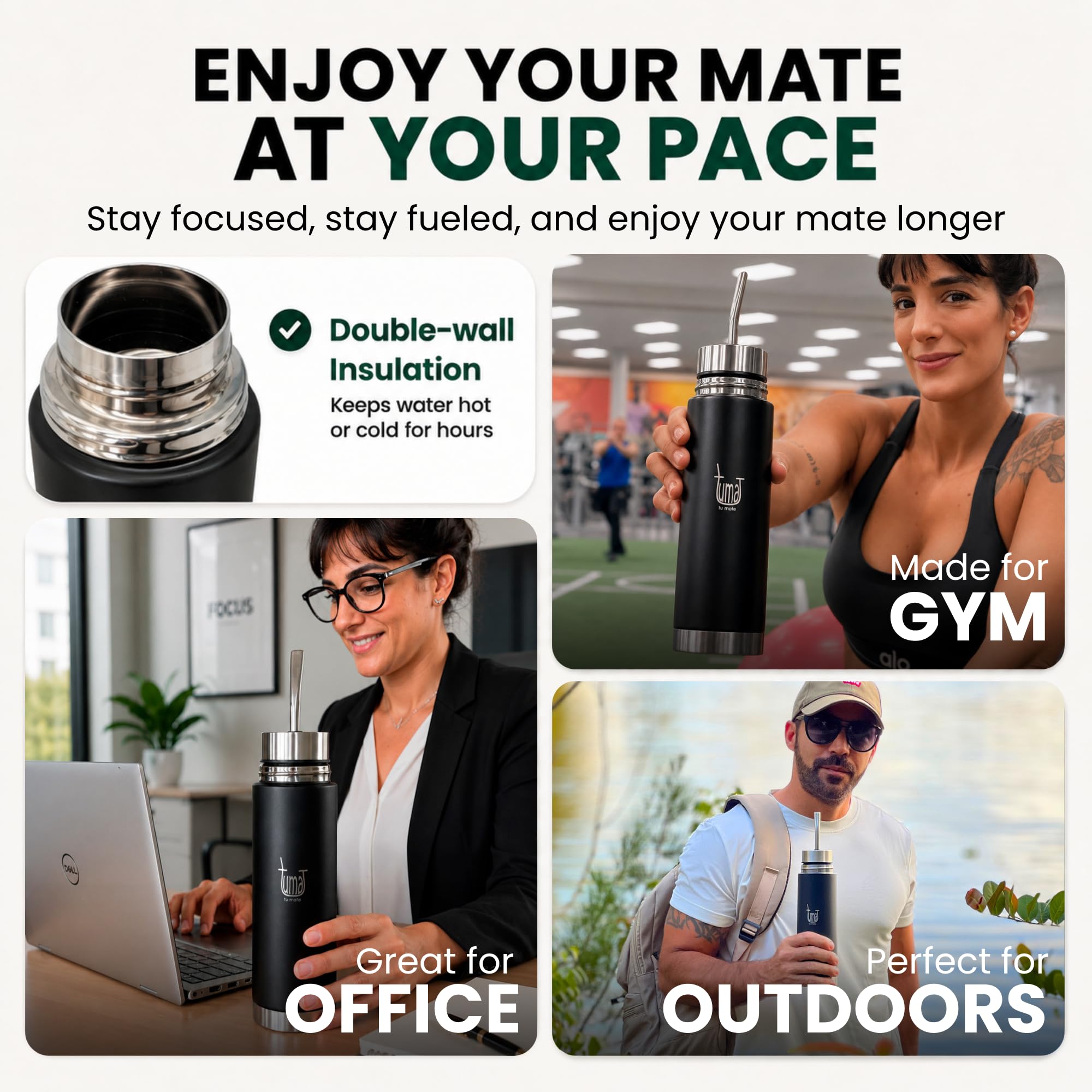 TUMA TU MATE lifestyle commute scene, portable mate for travelers