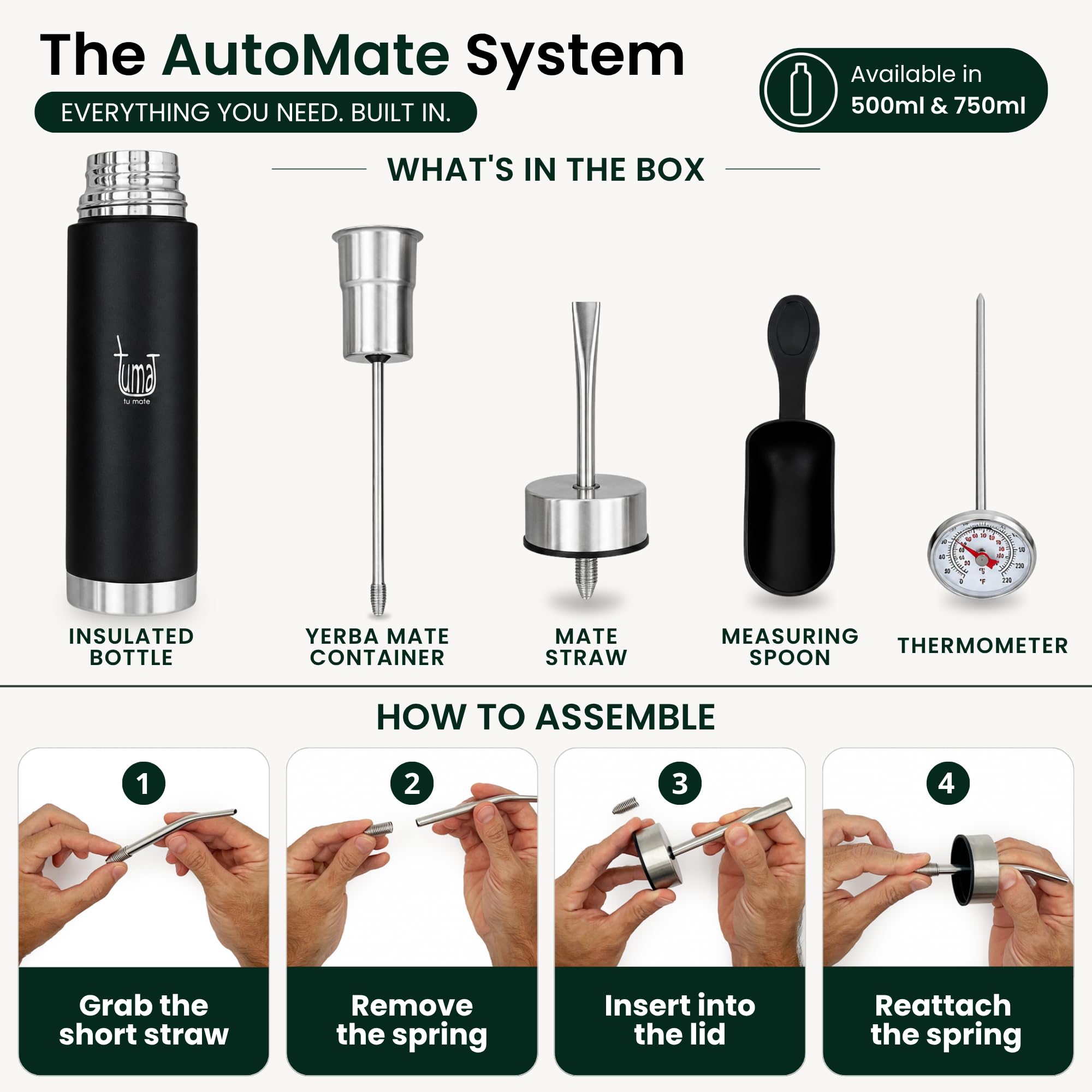 TUMA TU MATE thermometer and measuring spoon close-up, precise brewing
