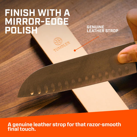 TUMBLER magnetic holder securing a blade during sharpening for safer use
