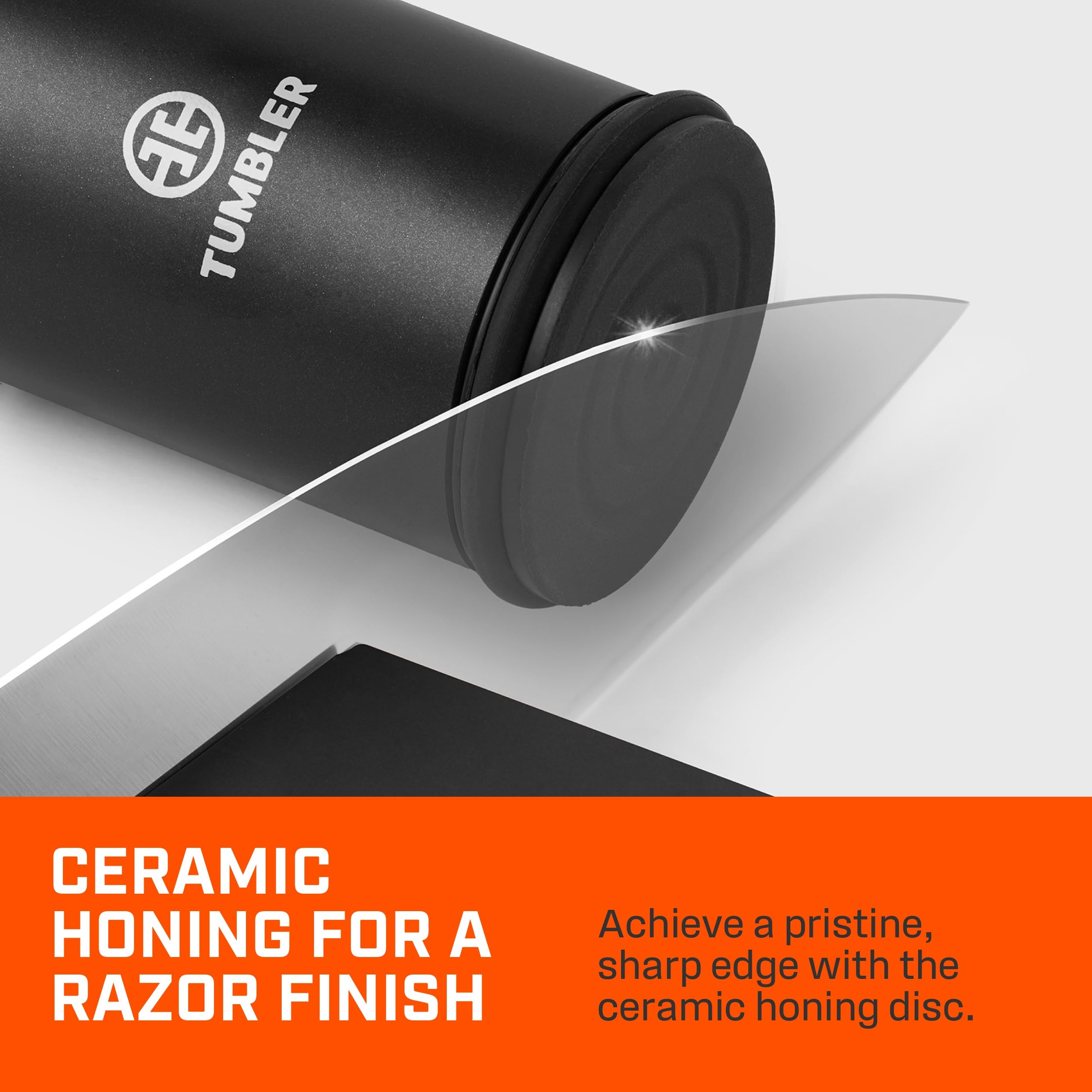 TUMBLER before and after blade comparison showing restored sharpness