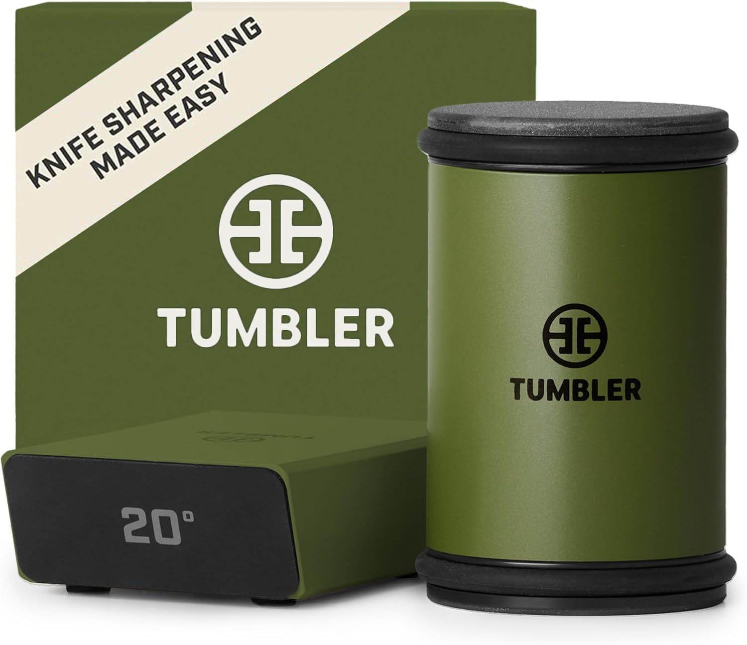 TUMBLER front view in green showing compact sharpeners ergonomic design