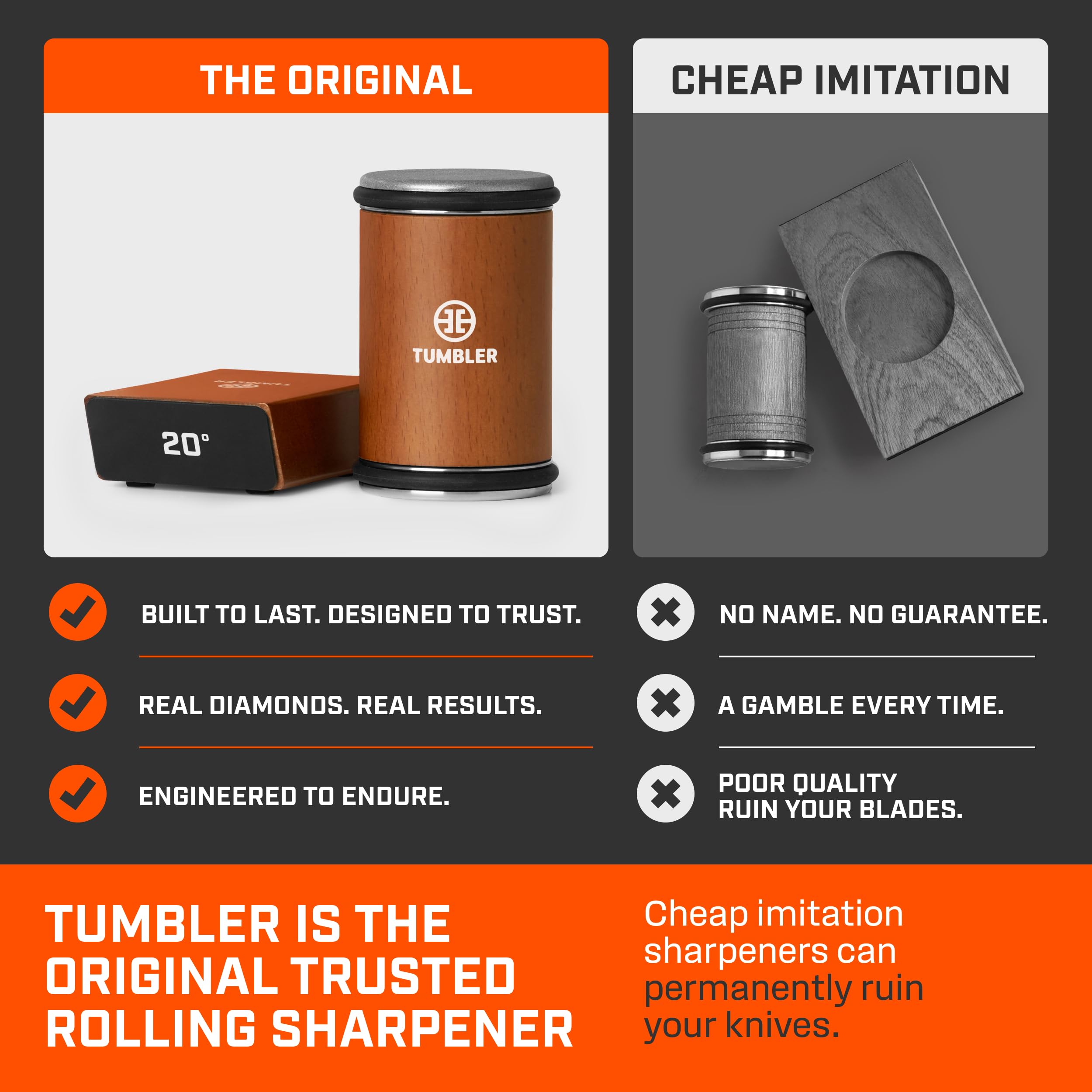 TUMBLER diamond-plated helix disc close-up, durable fast sharpening