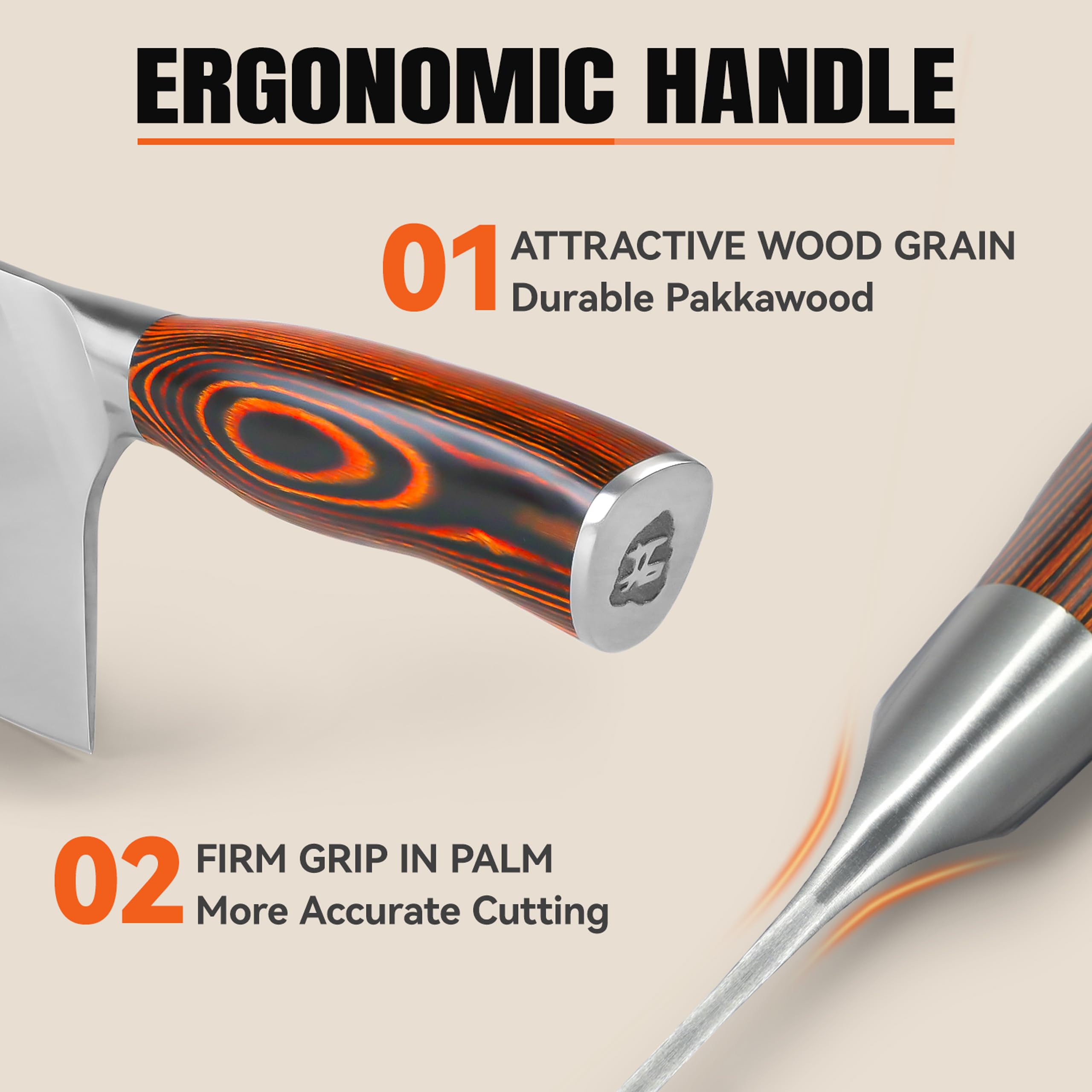 TUO blade edge close-up showing honbazuke 18-degree angle for precise sharpness