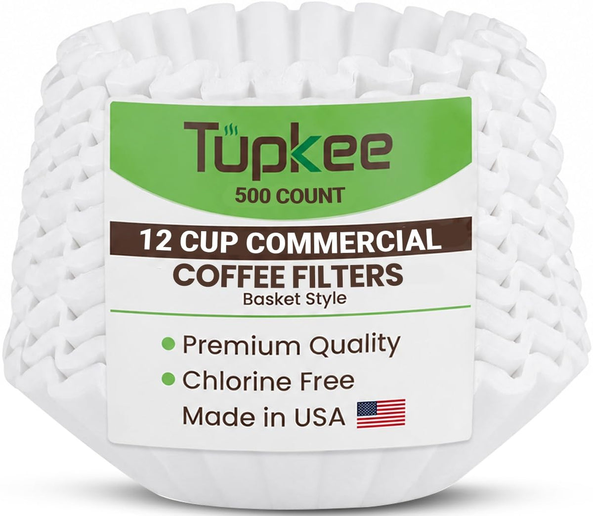 Tupkee front packaging of 500 count filters showing brand and size benefit