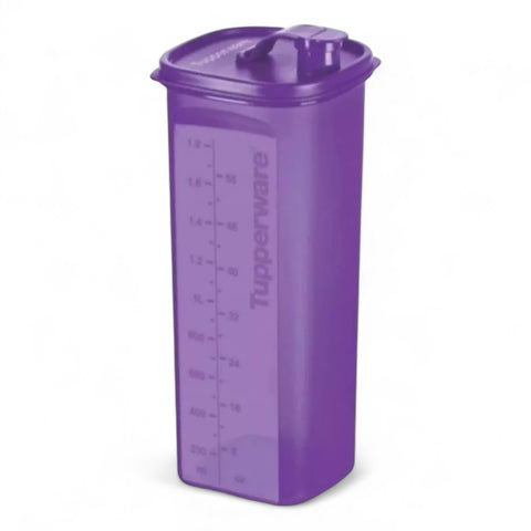 Tupperware grape purple front packaging showing pitcher shape and color, space-saving benefit