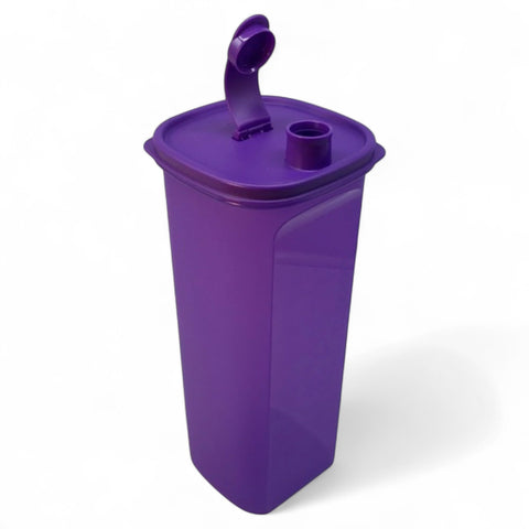 Tupperware grape purple placed in refrigerator door, saves fridge space benefit