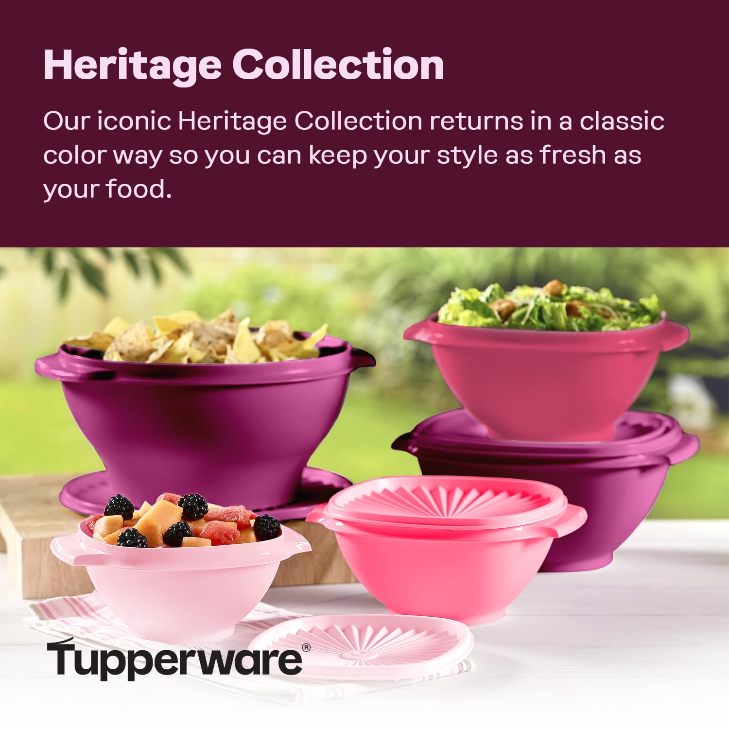 Tupperware nested bowls demonstrating compact stacking to save cabinet space