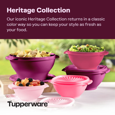 Tupperware nested bowls demonstrating compact stacking to save cabinet space