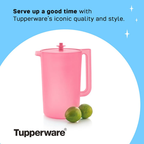 Tupperware Heritage pitcher filled with iced tea showing large capacity for gatherings benefit