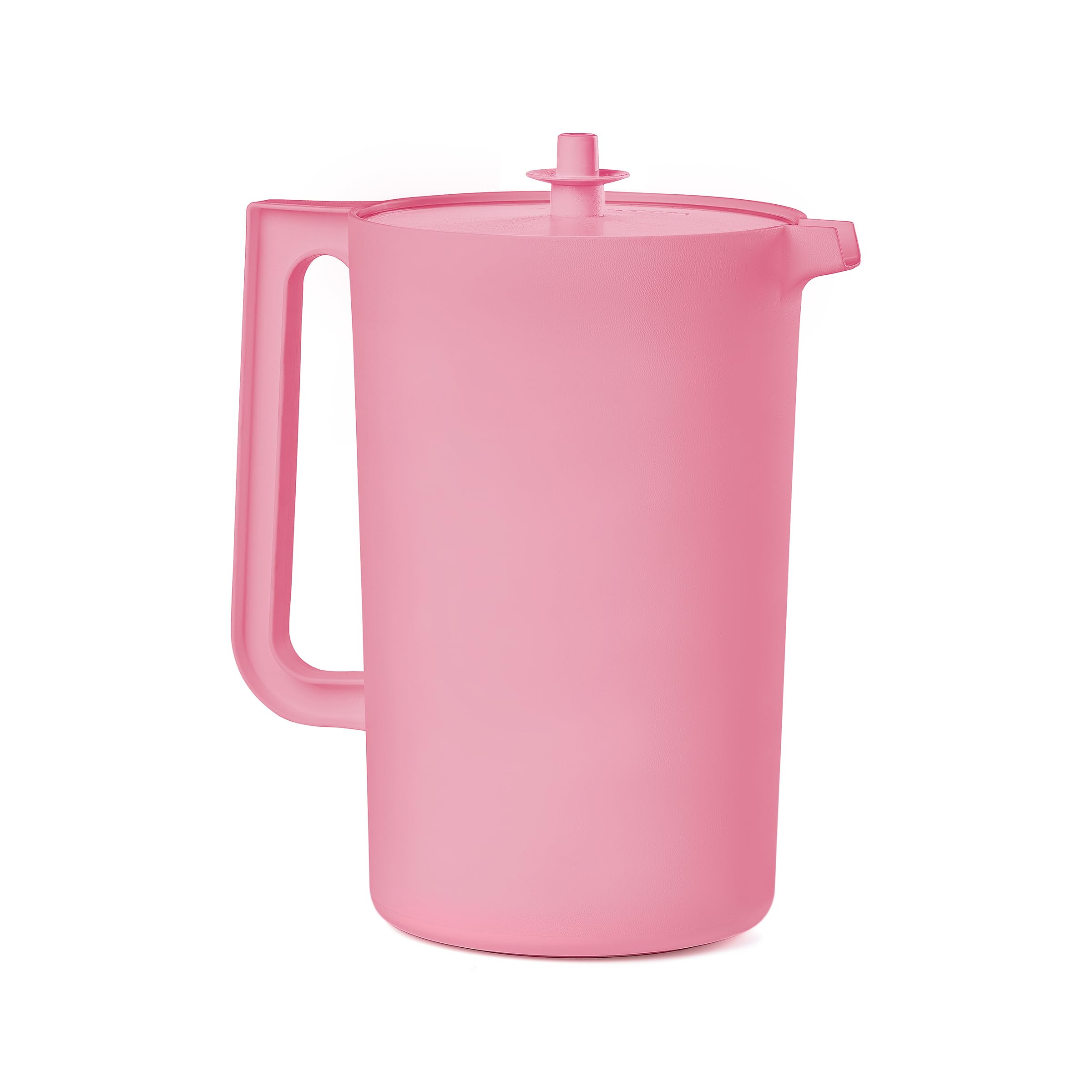 Tupperware Heritage pink pitcher front view showing elegant shape and capacity benefit