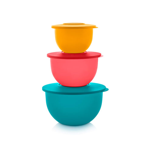 Tupperware Impressions front packaging showing colorful bowls and lids for stylish serving