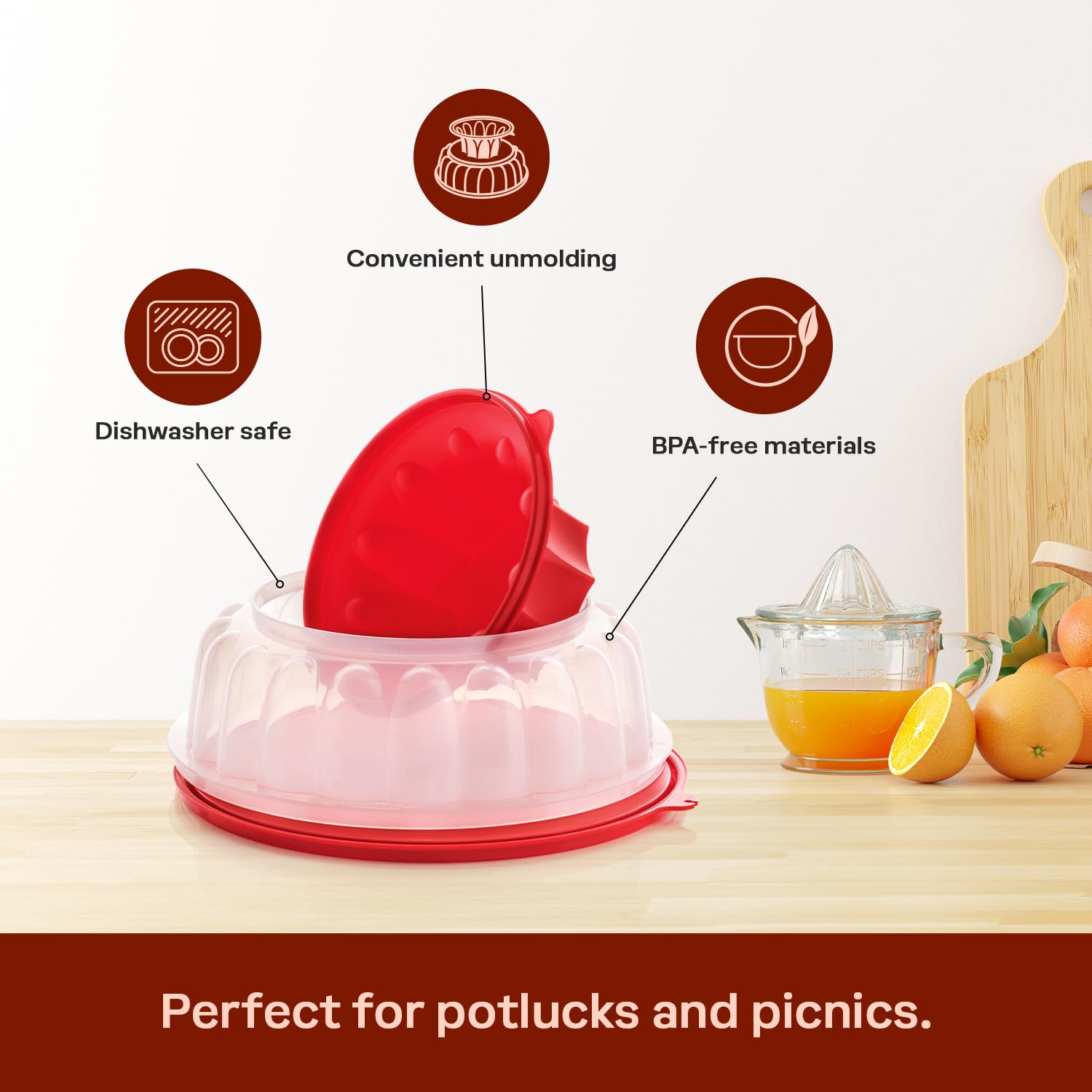 Tupperware Jel Ring stored in fridge saving space and keeping food fresh