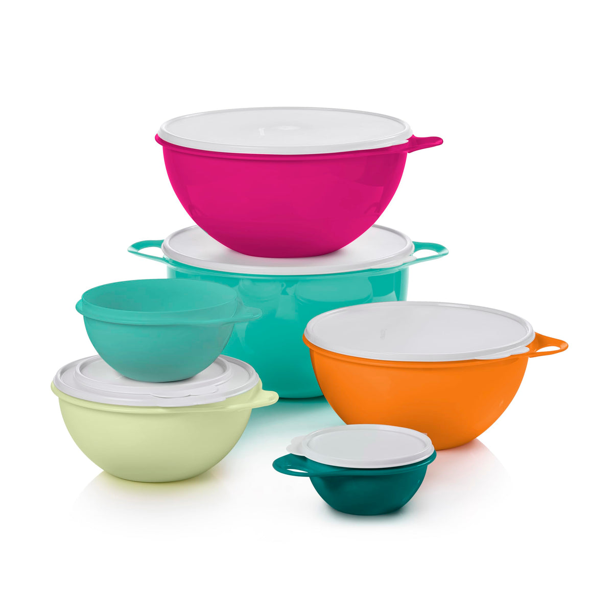 Tupperware Thatsa front packaging showing all six bowls and lids, organized convenience