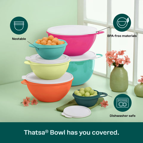 Tupperware Thatsa in use for meal prep, showing efficient ingredient organization