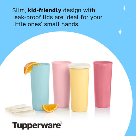 Tupperware lid used as coaster protecting table surfaces from rings