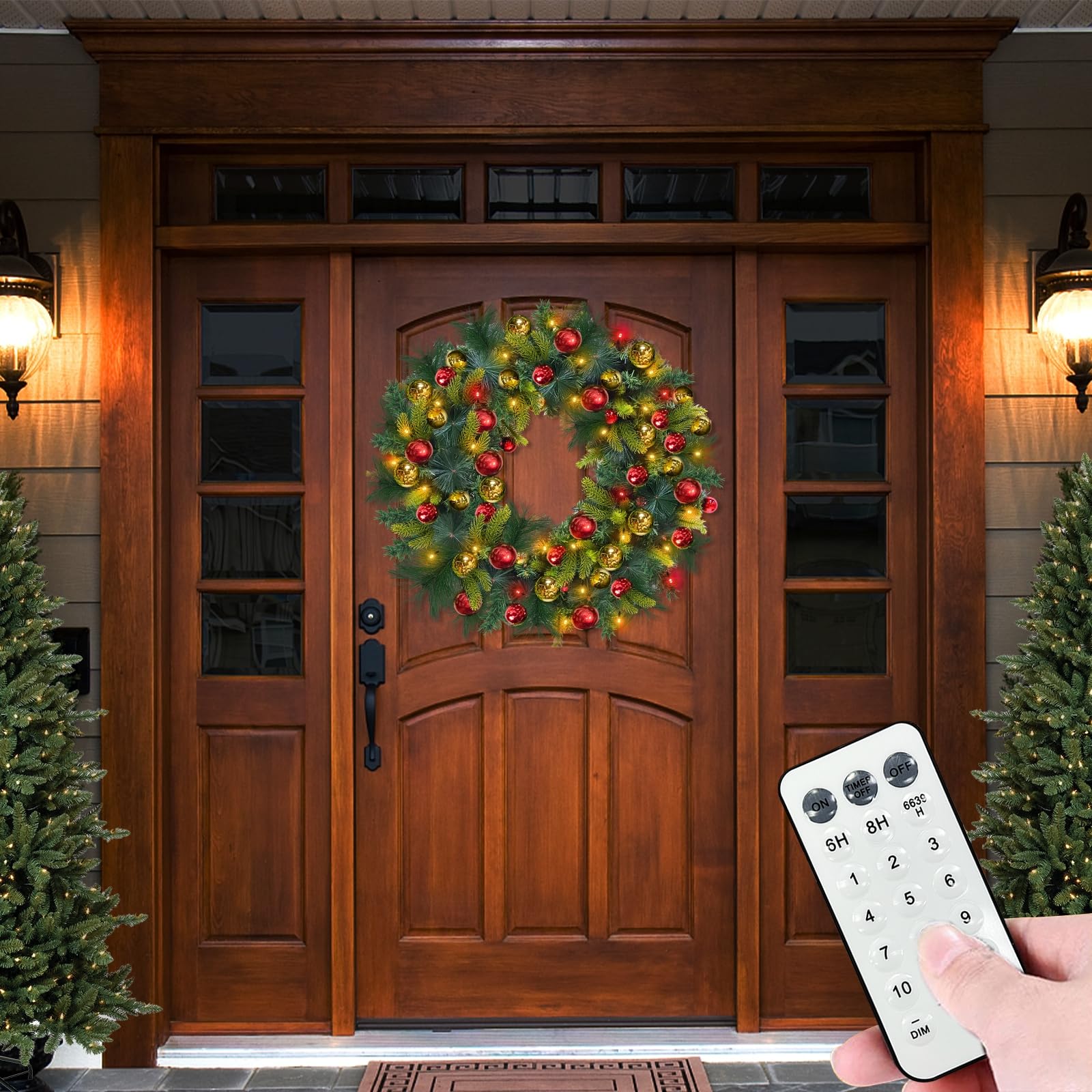 TURNMEON decorative red and gold ball detail, festive accent