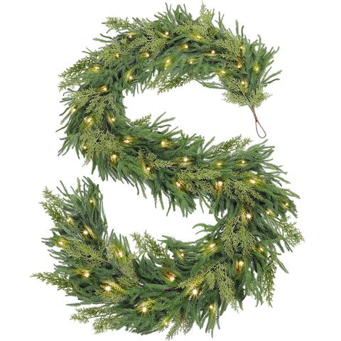TURNMEON front view of 9ft garland showing full length and lush benefit