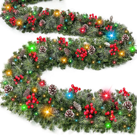 TURNMEON garland front view showing full 9ft length and festive look