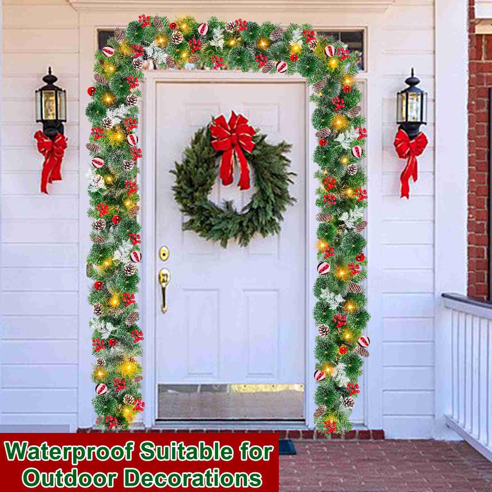 TURNMEON garland lit on a fireplace mantle creating warm glow benefit cozy ambiance
