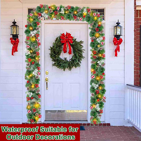 TURNMEON garland lit on a fireplace mantle creating warm glow benefit cozy ambiance