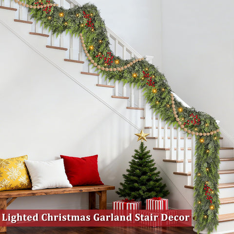 TURNMEON draped along stair rail demonstrating flexible shaping and secure hang