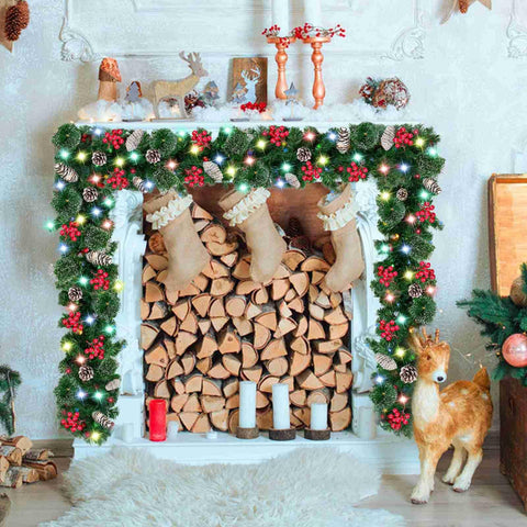 TURNMEON garland draped on staircase adding instant seasonal style