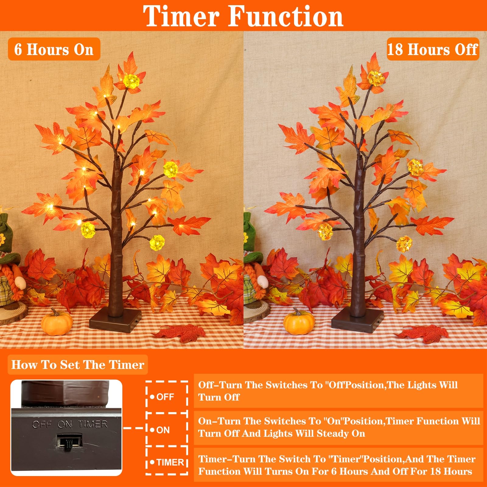 TURNMEON detailed maple leaves and flexible branches for shaping displays