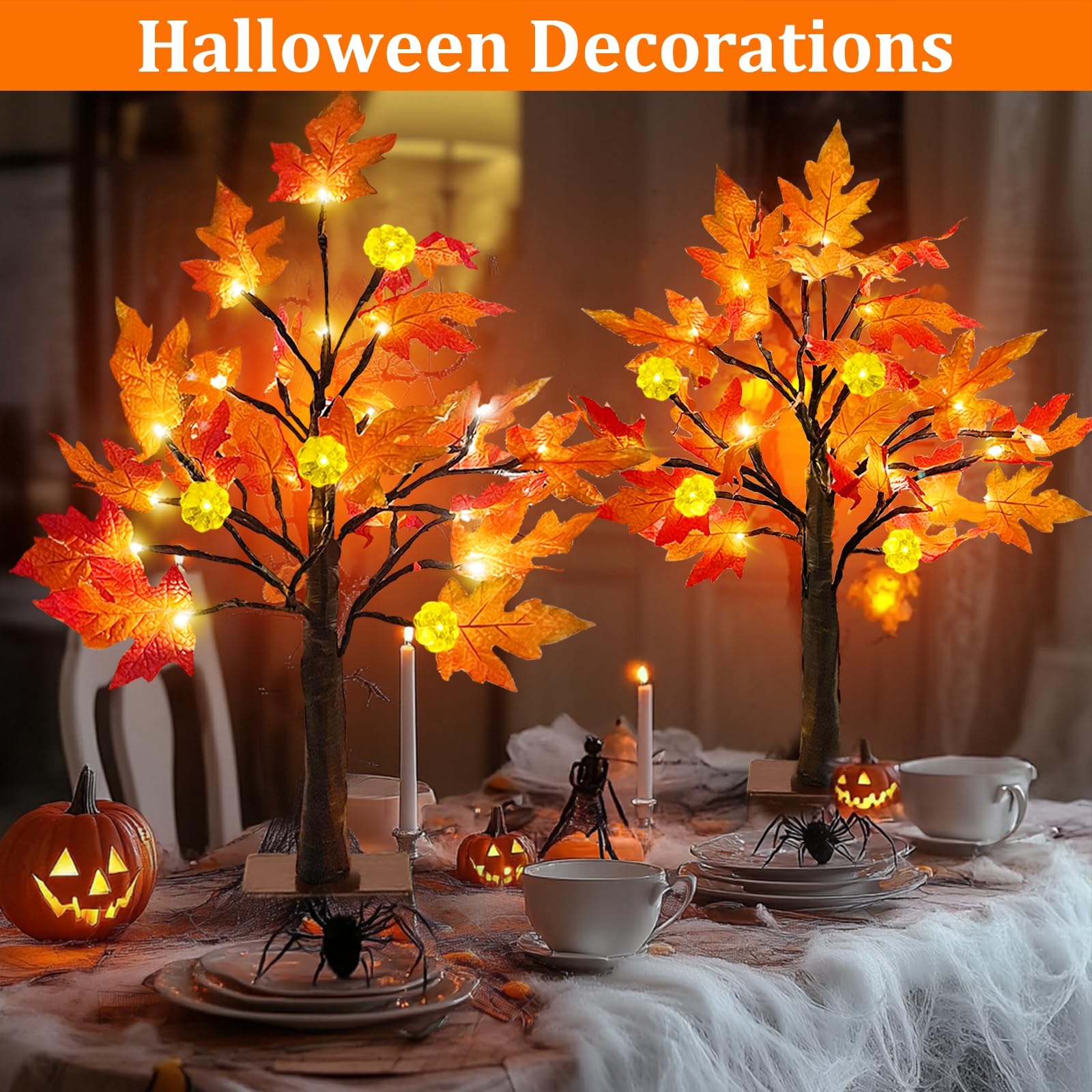 TURNMEON trees used as dining table centerpiece for autumn gatherings