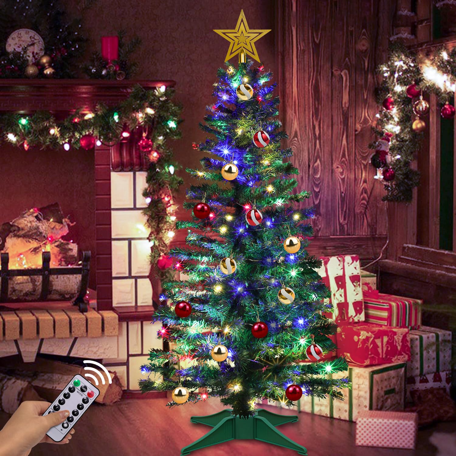 TURNMEON mantel styling with tree showing quick holiday setup benefit