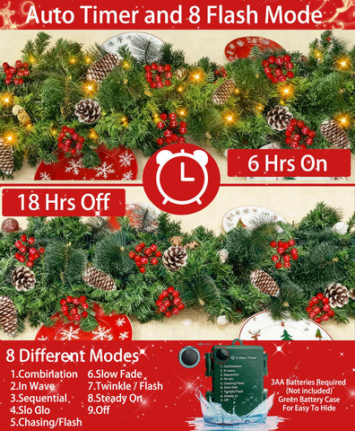TURNMEON garland lit in a dim room creating cozy warm-white ambiance