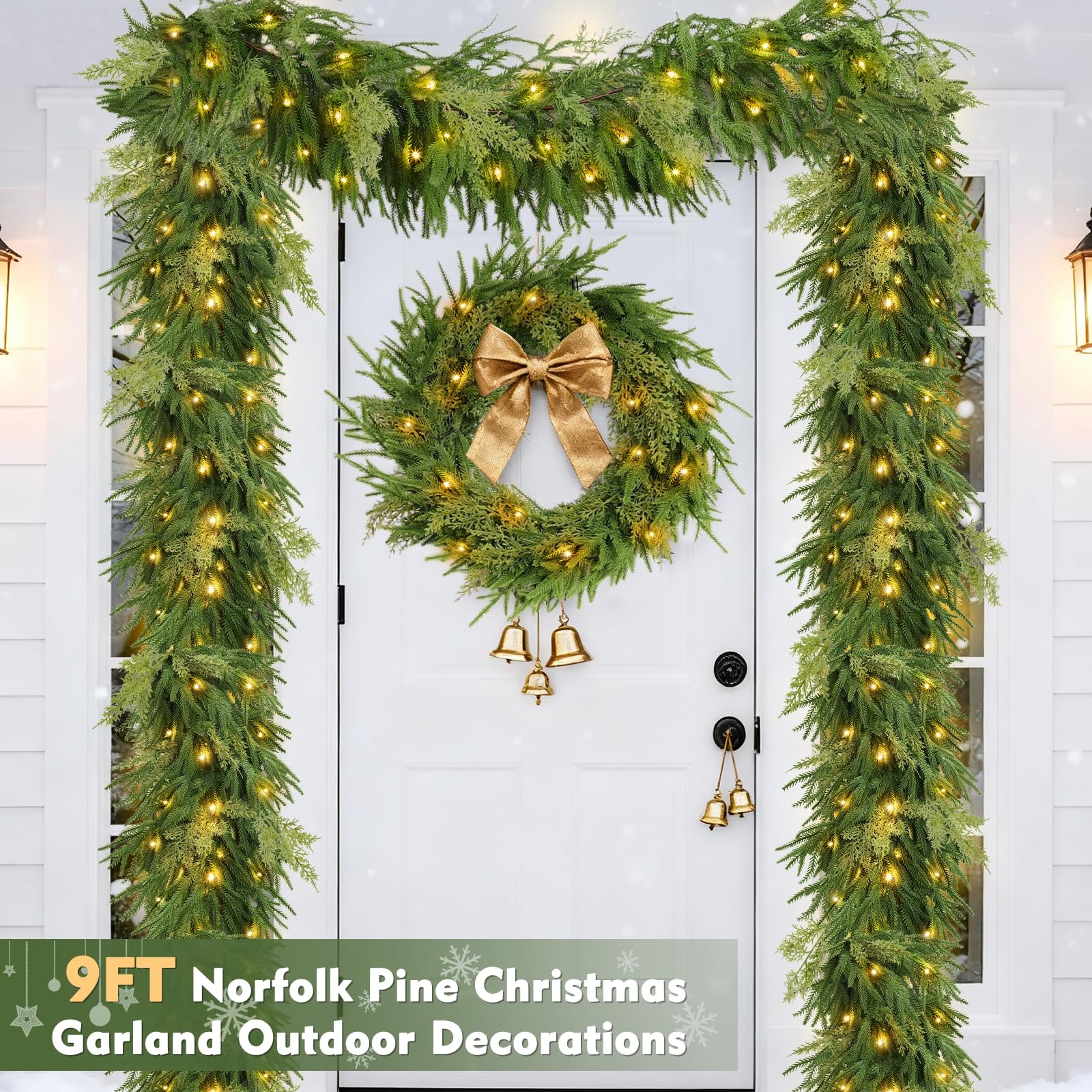 TURNMEON garland styled on mantle showing festive atmosphere benefit