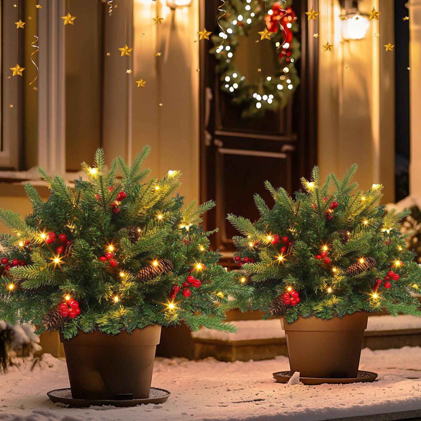 TURNMEON multicolor LED display at night creating vibrant holiday atmosphere